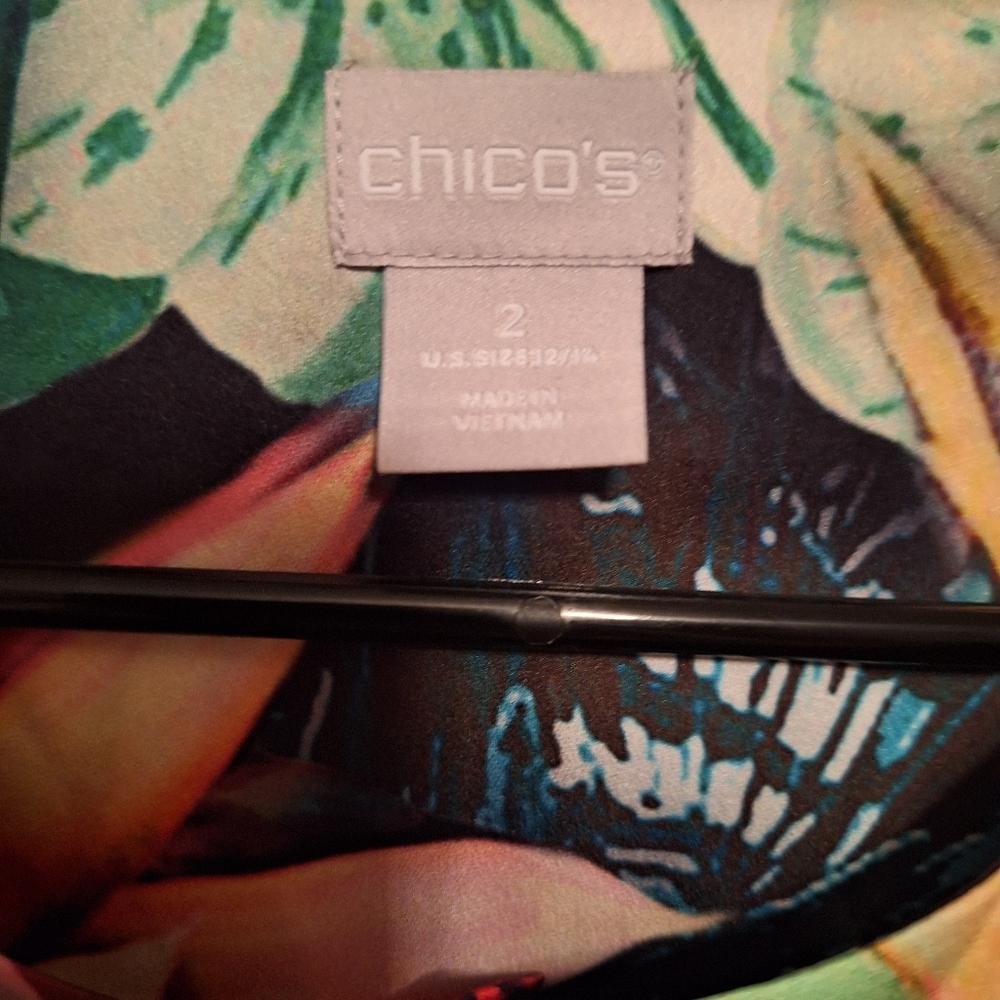 Chicos Caftan Rainforest Dress Maxi Size US 12 Large NWT Tropical BEACH NWT $149 - Picture 6 of 6
